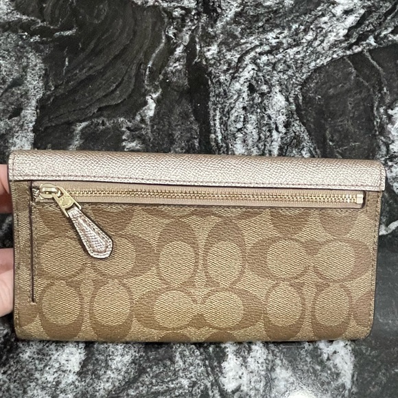 Coach Metallic and Brown Leather Wallet - Picture 5 of 6